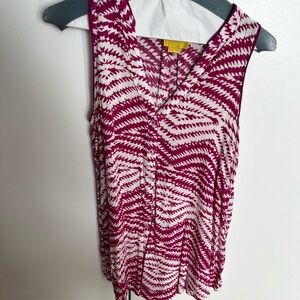 Maeve Pink and White Graphic Blouse